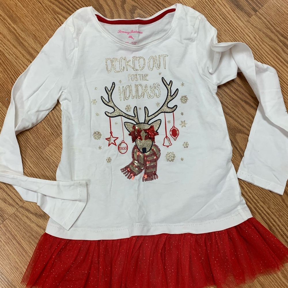 Girls Tommy Bahama Christmas top (7-8)
